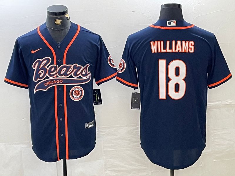 Men Chicago Bears #18 Williams Blue Joint Name 2024 Nike Limited NFL Jersey style 4->chicago bears->NFL Jersey